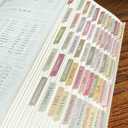 Repositionable Laminated Bible Tabs, Bible Stickers for Women and Men, Easy to Read and Apply Bible Journaling Tabs (Boho)