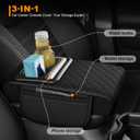 Car Armrest Cover for Jeep Wrangler with Cup Holders, Leather Black