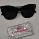 Oversized Cat Eye Sunglasses for Women Retro Square Cateye Style Sunnies AP3660 (C1 Black/Grey)