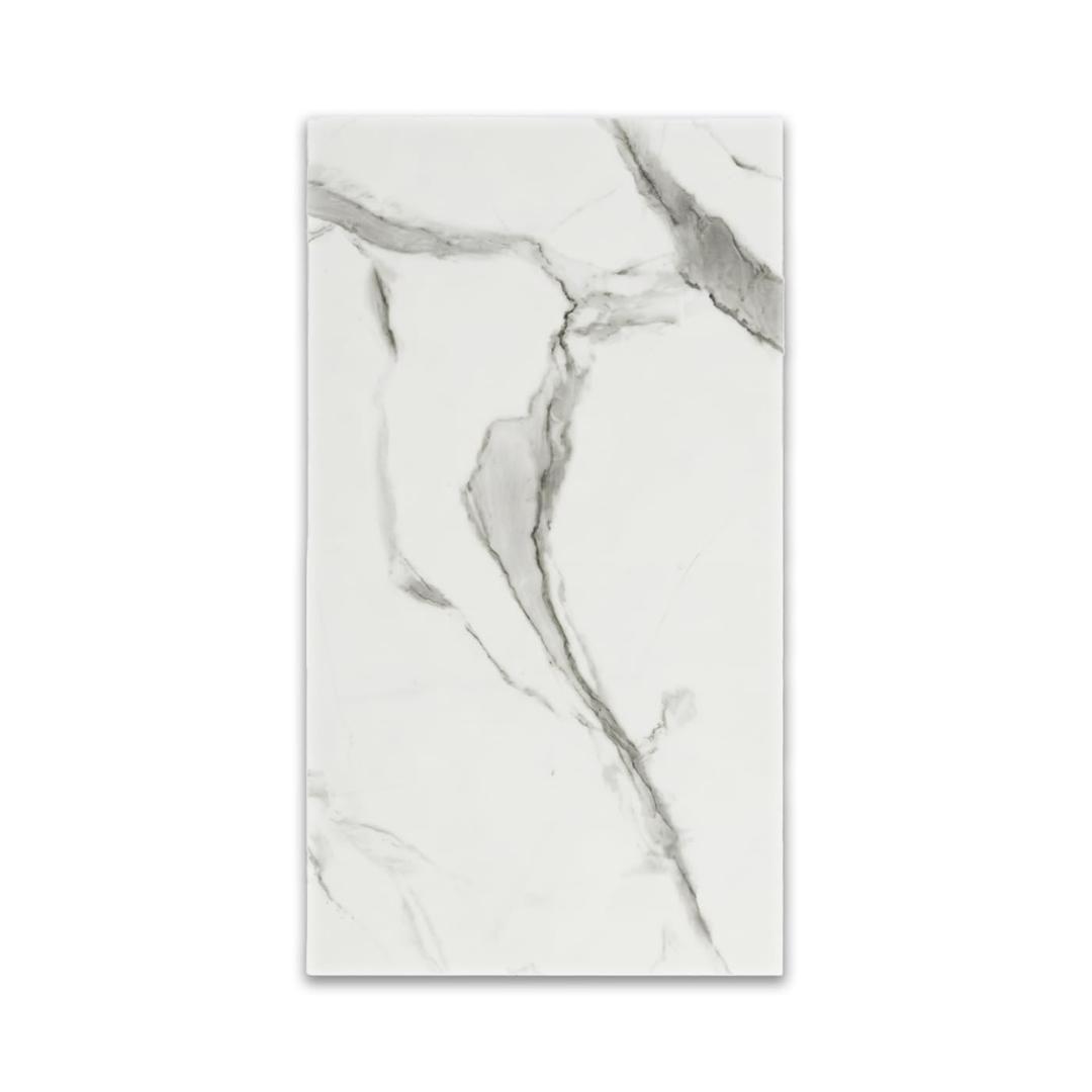 20 PCS 23.6x11.8 (1x2 FT) Peel and Stick Marble PVC Wall Panels, Interlocking Waterproof Kitchen Backsplash Tiles, Self-Adhesive Wall Covering, Easy DIY Decorative Wall Panels,White