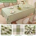 Laolitou Spring Green Gingham Tablecloth Rectangle Tables Checkered Buffalo Plaid Table Cloth Cotton Linen Farmhouse Tablecloths Washable Wrinkle Free for Picnic Kitchen, 60"x120" 10-12 Seats