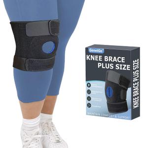 GenetGo Plus Size Knee Brace for Obese Women & Men - Adjustable Knee Support for Meniscus Tear, Arthritis Pain, Compression with Side Stabilizers (4XL/5XL/6XL)