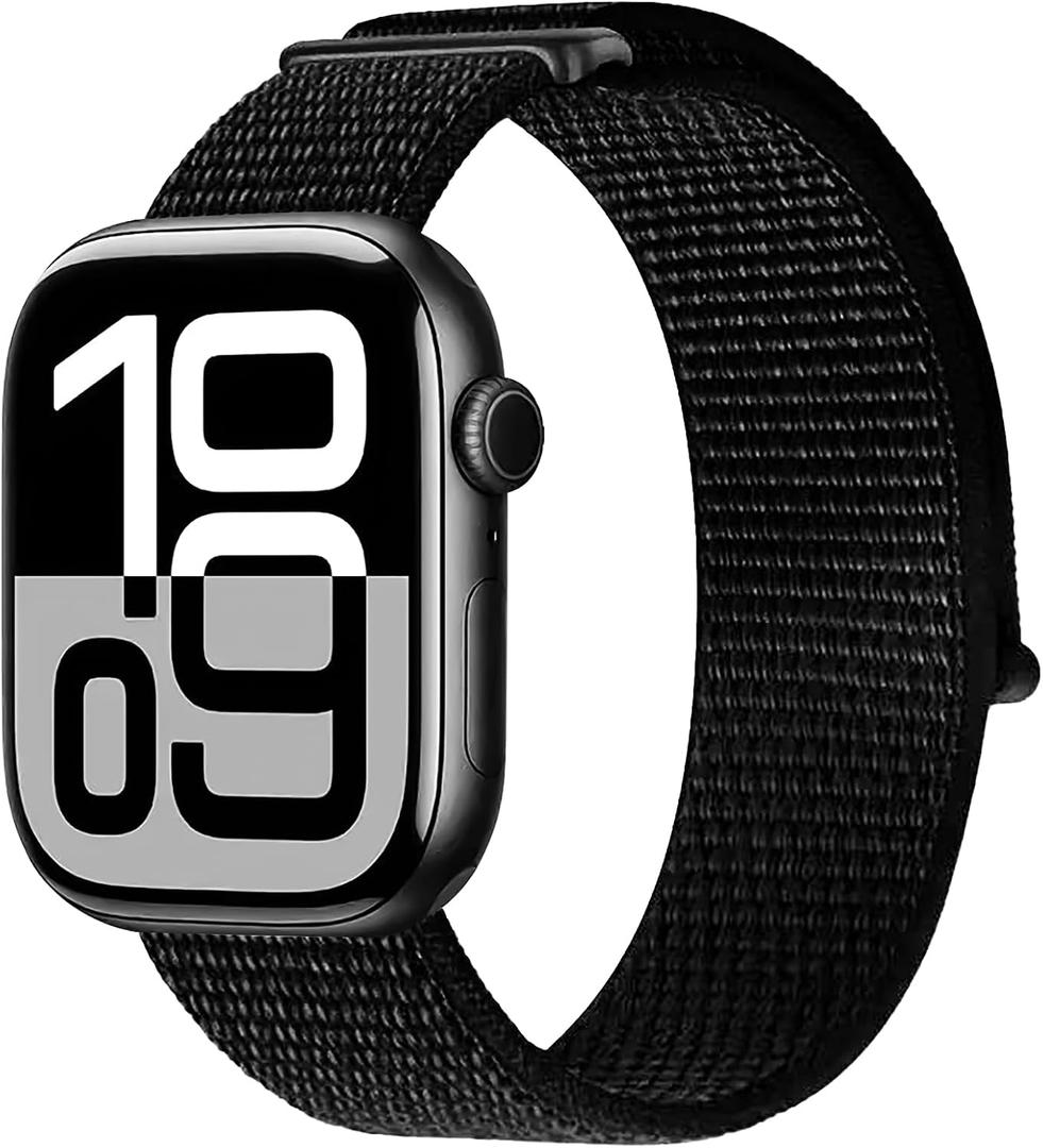5 x Nylon Sport Loop Band Compatible with Apple Watch Band 38mm 40mm 41mm 42mm 44mm 45mm 46mm 49mm Women Men,Soft Breathable Replacement Strap for iWatch Series 11 10 9 8 7 6 SE 5 4 3 2 1 Ultra