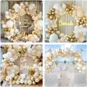 Archloon White Sand Gold Balloons Garland Arch Kit,192PCS White Nude Balloons with Metallic Chrome Gold Latex Balloons for Birthday Decorations