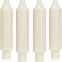 MAITREYA Ivory Short Taper Candle Candlesticks Dripless Dinner Candle for Wedding Party Decoration Home Dinner,6.5inch,4 Pack