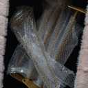 Greenstell Vanity Stool Chair Faux Fur with Storage, 15.7"L x 11.8"W x 19.4"H Soft Ottoman 4 Metal Legs with Anti-Slip Feet, Furry Padded Seat, Modern Multifunctional Chairs for Makeup, Bedroom Pink