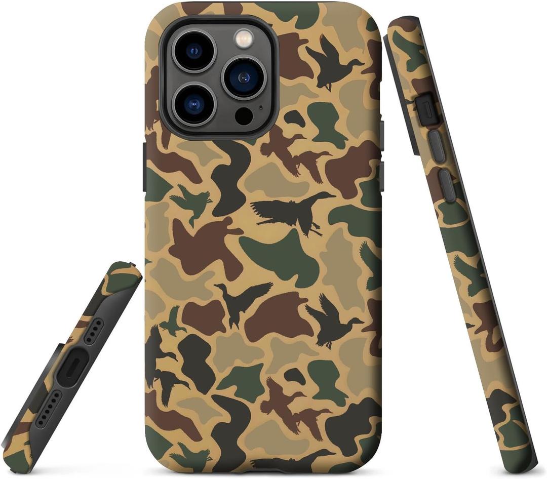 Generic Case Compatible with iPhone 13 Pro,Camo Camouflage Duck Phone Case for Men Girls Boy Kids Women,Dual-Layer Hard Shell Silicone Cover Shockproof Protective Case for iPhone 13 Pro