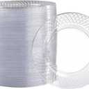 Prestee 100 Pack Clear Plastic Plates for Party - 6.25 Inch Small Round Dessert Plate and Appetizer Platter - Heavy Duty Disposable Plastic Plates for Parties, Weddings, Caterings and Events
