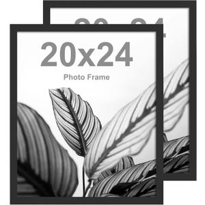 FrameWorks 20x24 Wooden Poster Frame, Classic Black Matte Edged Frames w/Shatterproof Acrylic Glass, Photos, Posters, Prints, Wall Decor  Home, Office, Gallery Display - Black - 2 Pack