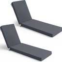 Summsun Chaise Lounge Cushions Outdoor Set of 2 - Waterproof and Fade Resistant Sun Lounger Replacement Cushions - Patio Lounger Pads with Removable Cover for Pool, Deck, 72 x 21 x 3 Inch, Dark Grey, 72" x 21" x 3" | 2 Pack
