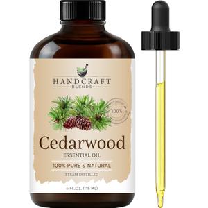 Handcraft Blends Cedarwood Essential Oil  Huge 4 Fl Oz  100% Pure and Natural  Premium Grade Essential Oil for Diffuser and Aromatherapy, Skin, Massage, Candle and Soap Making Fragrance