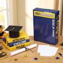 Tinlade 6 Pcs End of Year Graduation Tables Centerpieces Class of 2026 Graduation Card Box Holder Paper Book Stack Sign Table Toppers Congratulation for High School College Bachelor Party(Blue)