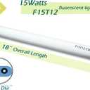 2pack F15T12-CW Cool White 15Watt Fluorescent Light Bulb,18inch 4100K Straight Linear Preheat Lamp,T12 Tube 1.5'' Dia Replacement for Kitchen and Bath