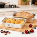 Findful 50 Pack Loaf Pans,2 LB Disposable Aluminum Foil Loaf Pans, 8.5"x4.5"x2.5" Heavy Duty Aluminum Foil Bread Tins Perfect for Banana Bread, Cakes & Meatloaf,Non-Stick, Even Baking, Easy Release