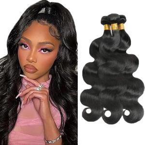 Body Wave Bundles Human Hair Human Hair Bundles 18 20 22 Inch Unprocessed Virgin Double Weft 1b Bundle Hair Extensions Natural Black Color