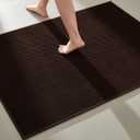 Large Bathroom Rugs Non Slip Washable Bath Rugs Super Absorbent Bathroom Rug Thin Quick Dry Low Pile Bath Mats, Brown 36"x48" (Brown01)