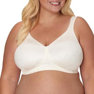 Playtex Women's Wireless Bra, 18 Hour Plus-Size Bras Ultimate Lift, Moisture-Wicking, Single or 2-Pack (Mother of Pearl,42DDD)