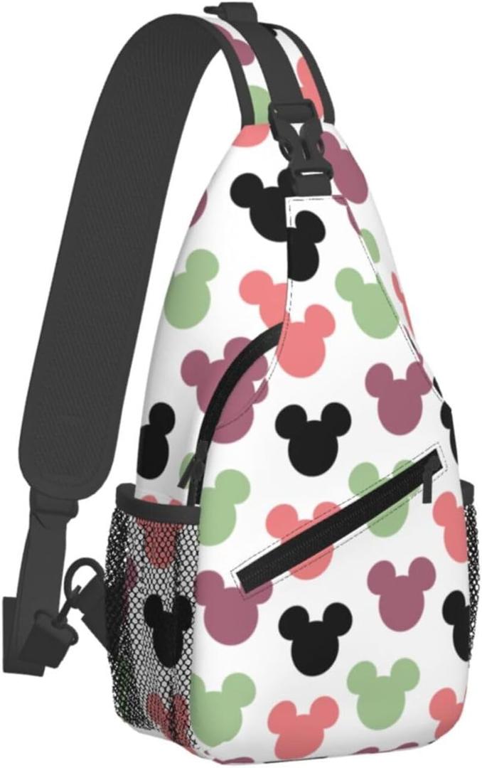 Women Sling Bag Unisex Crossbody Backpack Chest Bags Cartoon Print Sling Bags Shoulder Bag for Women Men Gym Sports Hiking Cycling Travel Casual Daypacks