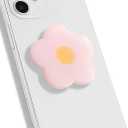 OnTheGrip Cute Solid Color Daisy Flower Design Collapsible Mobile Phone Grip Stand Holder for Smartphone Tablet Cell Phone Accessory (Pink)