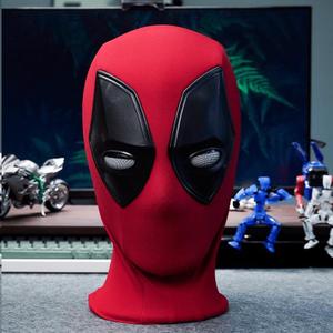 Dead-pool-Mask for Kid, Knitted Breathable Dead-pool-Hero Mask, Halloween Children Cosplay Costumes Mask Silicone Eye (Red)