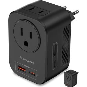 Worldwide Power Converters Plug Combo for Spain Italy