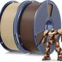 SUNLU PLA 3D Printer Filament, Neatly Wound PLA Filament 1.75 mm, Dimensional Accuracy +/- 0.02mm, Good Vacuum Packaging Consumables, PLA 2kg in Total, 1kg per Spool, Pack of 2,Oak+Coffee Brown