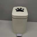 Dog Poop Trash Can Outside, 5L/1.3 Gal Pet Poop Bucket with Lid, Foot Pedal, Dog Waste Container with 40 Bags, Lid Soft Close for Pet, White