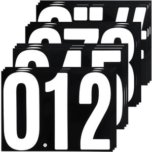 12 Sheets 7 Inch 0-9 Number Sticker Decals Set, Large and Self Adhesive for Display, Home Address Numbers, Trucks, Shops - White
