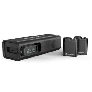 Sennheiser Pro Audio Profile Wireless 2-Channel All-in-One 2.4 GHz Clip-On & Handheld Microphone System | Includes Receiver, 2 Clip-On Microphones, Portable Charging Bar & Handheld Interview Mic