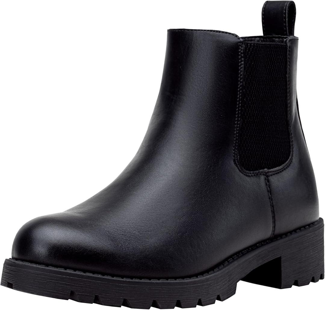 Vepose Women's 9607 Chelsea Ankle Boots Pull-On Booties for Women (8.5, Black)