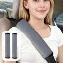 Extra Long Car Seat Belt Cover, 2Pack Waterproof Seatbelt Shoulder Pad for Comfortable Driving, Soft Seatbelt Strap Covers for Adults Kids Women & Men, Machine Washable, Grey