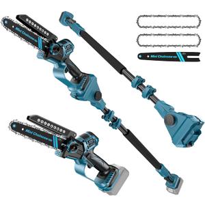 2-in-1 Cordless 8 Inch Pole Saw & Mini Chainsaw for Makita 18V Battery(NOT Included), Electric Chain Saw 15Ft Max Reach, Multi-Angle Power Chainsaw w/Pole for Tree Trimming, Wood Cutting