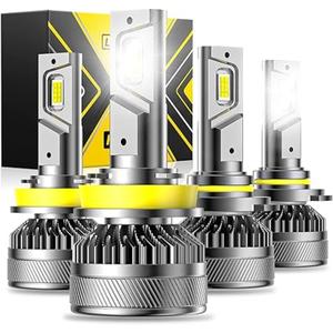 9005 H11 Light Bulbs Combo, 6500K Cold White Super Bright Fog Light, 140W, Pack of 2