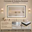 36"x48" LED Bathroom Mirror with Lights, Backlit + Front Lit, Anti-Fog