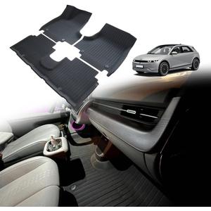 BestEvMod for Ioniq5 All Weather Floor Mats XPE Anti-High Temperatuer Liner Floor Mats 1st & 2nd Row Compatible with Hyundai Ioniq 5 Limited Trim 2022 2023 2024 Accessories (Slide Console Version)