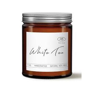 White Tea Strong Scented Candles, Organic Soy Candle for Home Scented, Hand-Poured Jar Candle, Gifts for Women|Men|Families|Friend|Colleague, as Birthday|Holiday|Relaxation Gifts (7oz)