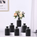 Black Bud Vases Set of 6 - Mini Black Ceramic Vases for Flowers, Modern Bud Vase for Table Decor, Boho Small Vase for Home Decor, Centerpieces in Bulk for Wedding, Home, Table, Party Decor