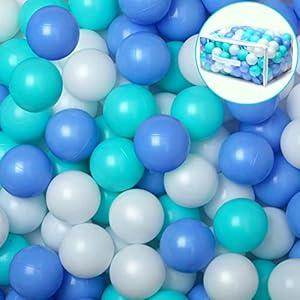 Vanland Ball Pit Balls for Baby and Toddler Phthalate Free BPA Free Crush Proof Plastic - Multicolored Pit Balls in Reusable Play Toys for Kids with Storage Bag