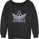 Disney Pixar womens Pixar Lightyear Star Command Holographic Junior's Raglan Pullover With Coverstitch, S