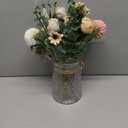Fake Flowers with Vase, Faux Peony Silk Flowers for Home Decor, Coffee Table, Living Room, Bathroom Plant Decor, Centerpiece Table Decorations (White)