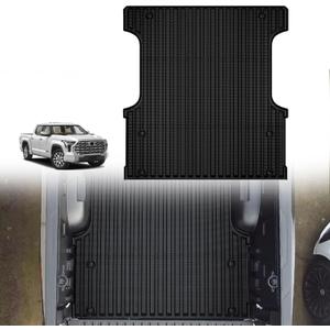 TripleAliners Truck Bed Mat Compatible with 2022 2023 2024 2025 Toyota Tundra Accessories CrewMax 5.5FT Vehicle Perfectly Flush All Weather Protection TPE Heavy Duty Pickup Car Bed Cargo Mat