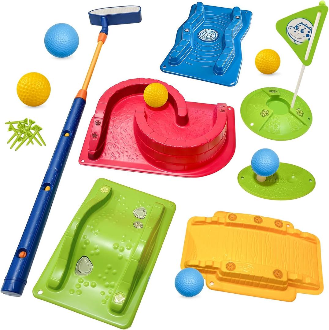 Kids Golf Set with Club - 16Pcs Kids Toy Golf Games Set, Mini Games Toddler Golf Set, Sports Outdoor Indoor Toys, Birthday for Girls Boys