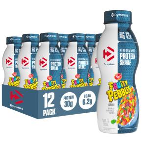 Dymatize Performance Protein Shake, Fruity Pebbles, 30g Protein, 6.2g BCAA for Muscle Recovery, No Added Sugar, Low Fat, 24 Vitamins and Minerals, Gluten-Free, Ready to Drink, On-the-Go Snack, 11.5fl oz, 12 Pack, BB: 20 Oct 2026