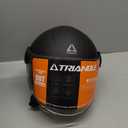 TRIANGLE Open Face Motorcycle Helmet Retro 3/4 Helmets with Clear Visor for Men Women DOT Approved, Medium (Black)