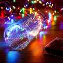2 Pack 16.4ft Battery Operated String Lights with Timer, Multi Color with Synchronized Twinkle Mode, Fairy Lights Battery Powered, 50 LED, Idea for Christmas Bedroom Party Wedding