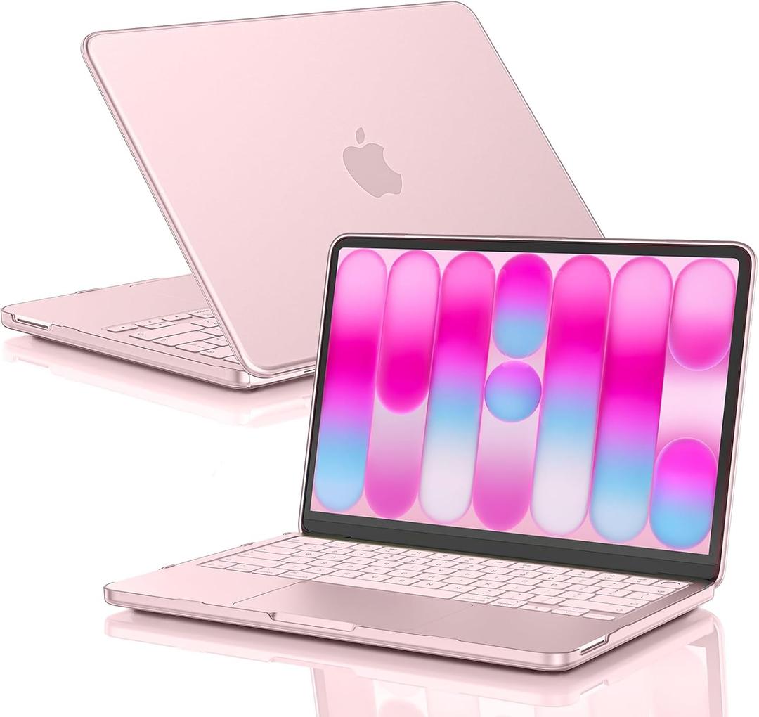 EooCoo for MacBook Neo Case 13 inch 2026 Model A3404, 100% Match Official Color, Anti-Fingerprint & Scratch & Crack, Sturdy Protective Hard Shell Cover Laptop Accessories, Blush Clear