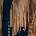 CHARTOU Casual Faux Leather Jacket Women Motorcycle Jacket Fringe Cropped Jacket Utility Tassel Suede Moto Jacket (XX-Large, Camel)