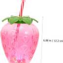 Cabilock Luminous Pineapple Beverage Cups Set of 3 with Led Light for Party Bar Birthday Plastic Drinkware 3.34X4.8 Inches (Pink strawberry)