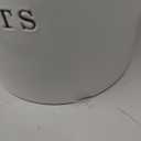 Barnyard Designs Large Dog Treat Container Airtight with Lid, Cute Rustic Ceramic Dog Treat Storage Jar for Kitchen Counter (White)