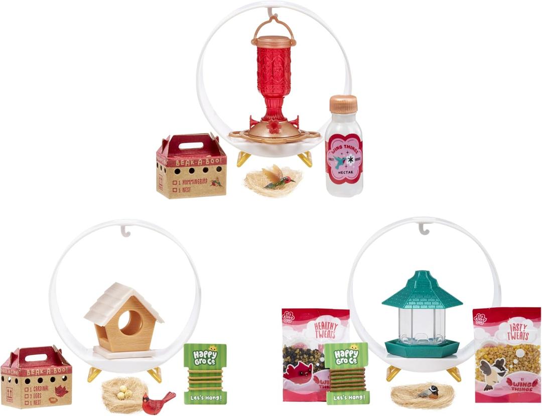 MGA's Miniverse Make It Mini Lifestyle Home Series 1 Birdfeeders Bundle (3 Pack) Mini Collectibles, Mystery Blind Packaging, DIY, Resin Play, Replica Items, Collectors, 8+